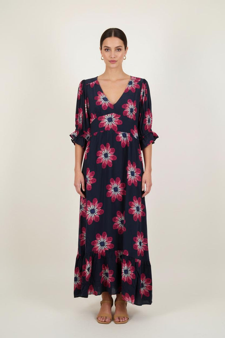 Robe Longue Bleu Marine et Rouge - Taille L/40 de la marque Soi Paris | PARAD70023 - Vendu par Paradigme - Image 1