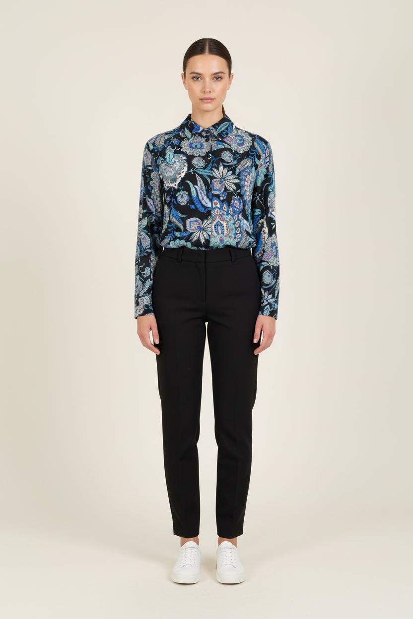 Chemisier Bleu et Noir - Taille XS/34 de la marque La Fée Maraboutée | PARAD70040 - Vendu par Paradigme - Image 1