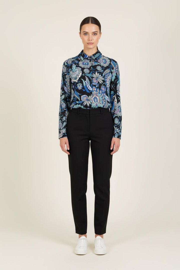 Chemisier Bleu et Noir - Taille XS/34 de la marque La Fée Maraboutée | PARAD70040 - Vendu par Paradigme - Image 1