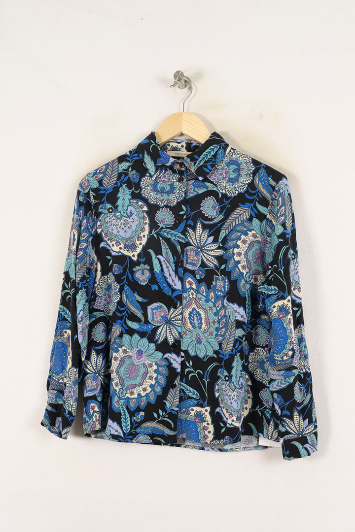 Chemisier Bleu et Noir - Taille XS/34 de la marque La Fée Maraboutée | PARAD70040 - Vendu par Paradigme - Image 2