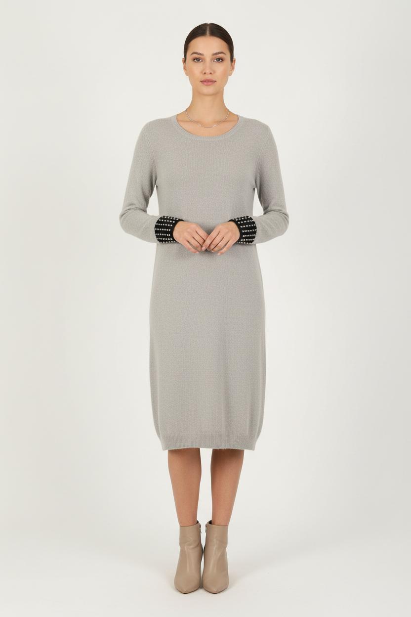 Robe Pull Grise et Noire - Taille M/38 de la marque Maje | PARAD70043 - Vendu par Paradigme - Image 1