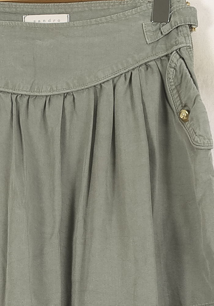 Jupe Courte Verte - Taille S/36 de la marque Sandro | PARAD70046 - Vendu par Paradigme - Image 3