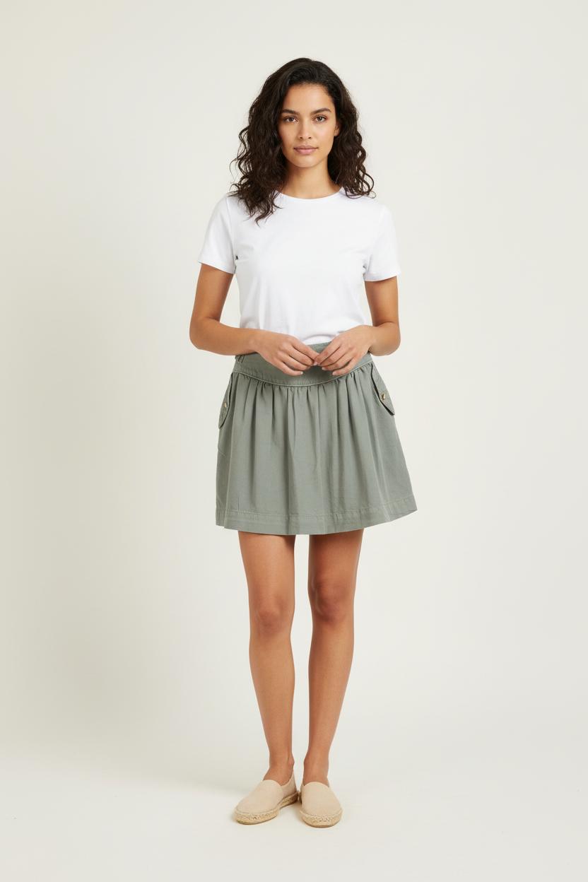 Jupe Courte Verte - Taille S/36 de la marque Sandro | PARAD70046 - Vendu par Paradigme - Image 1