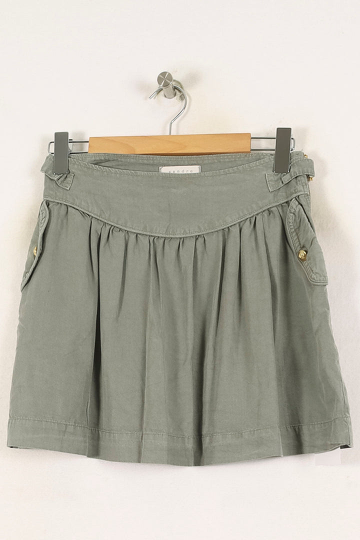 Jupe Courte Verte - Taille S/36 de la marque Sandro | PARAD70046 - Vendu par Paradigme - Image 2