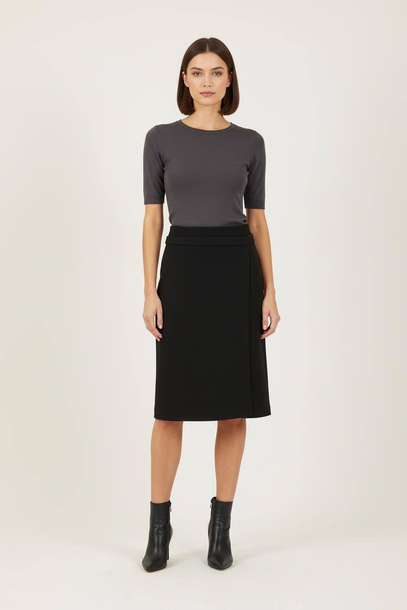 Jupe Portefeuille Noire - Taille M/38 de la marque IKKS | PARAD70057 - Vendu par Paradigme - Image 1