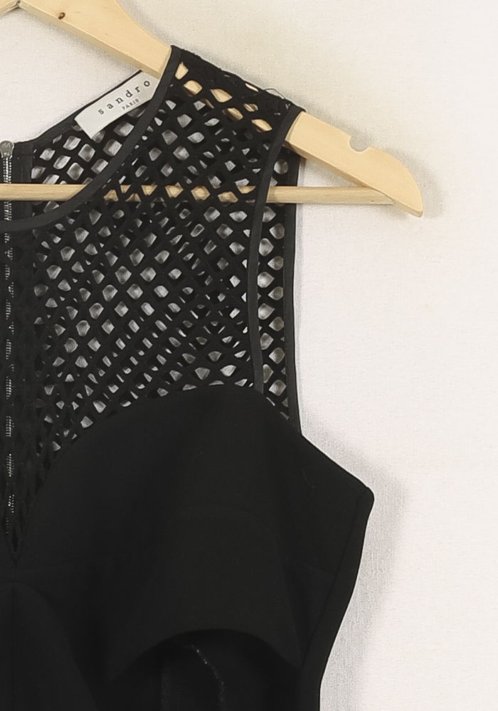 Robe Courte Noire et Blanche - Taille L/40 de la marque Sandro | PARAD70081 - Vendu par Paradigme - Image 3