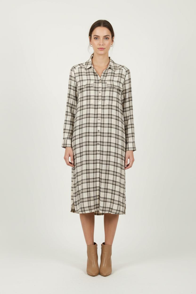 Robe Chemise Beige et Marron - Taille S/36 de la marque Pablo | PARAD70105 - Vendu par Paradigme - Image 1