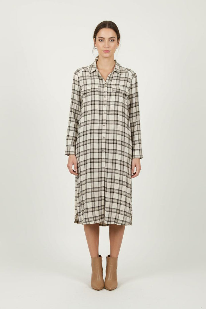 Robe Chemise Beige et Marron - Taille S/36 de la marque Pablo | PARAD70105 - Vendu par Paradigme - Image 1