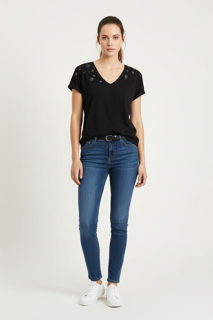 Tee-shirt Noir - Taille XL/42 de la marque IKKS | PARAD70112 - Vendu par Paradigme - Image 1