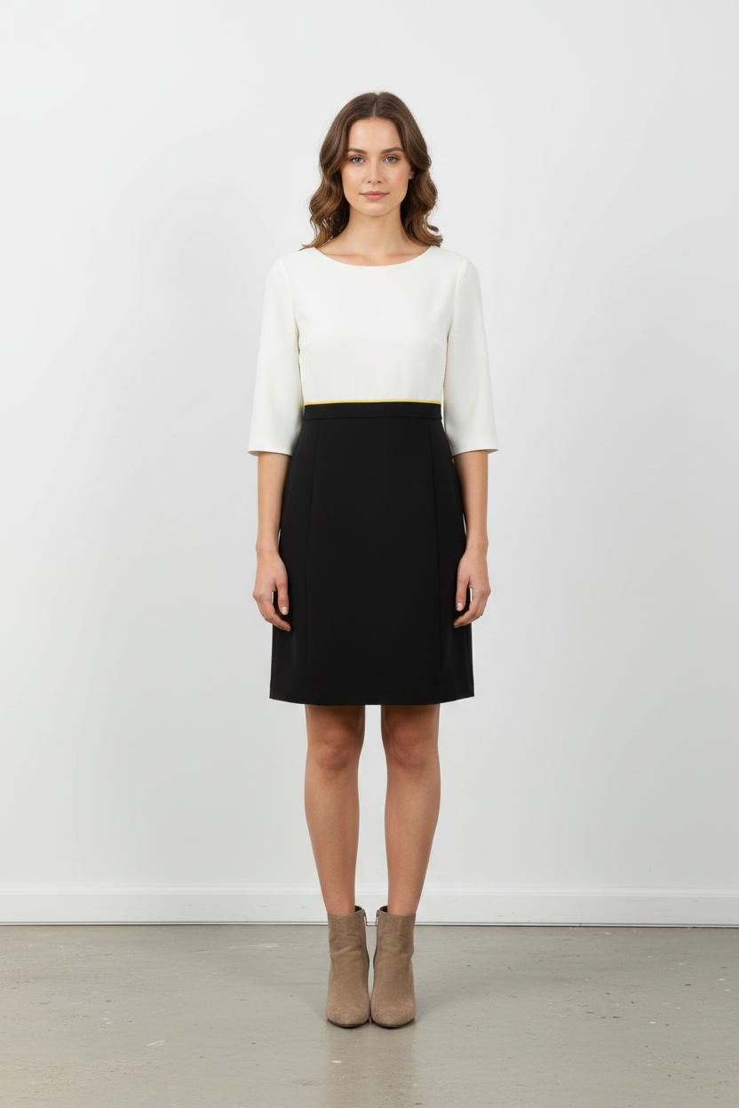Robe Courte Blanche et Noire - Taille S/36 de la marque Caroll | PARAD70122 - Vendu par Paradigme - Image 1