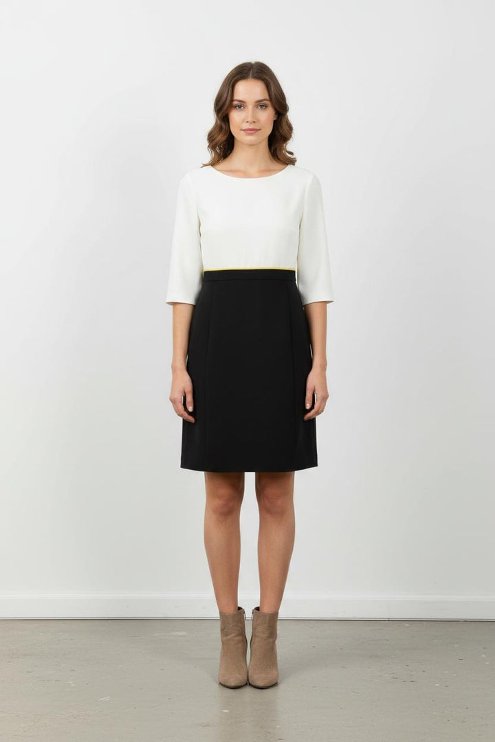 Robe Courte Blanche et Noire - Taille S/36 de la marque Caroll | PARAD70122 - Vendu par Paradigme - Image 1