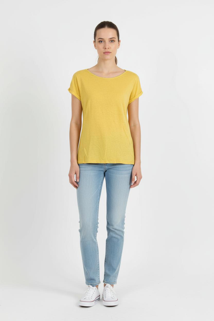 Tee-shirt Jaune - Taille XS/34 de la marque One Step | PARAD70128 - Vendu par Paradigme - Image 1