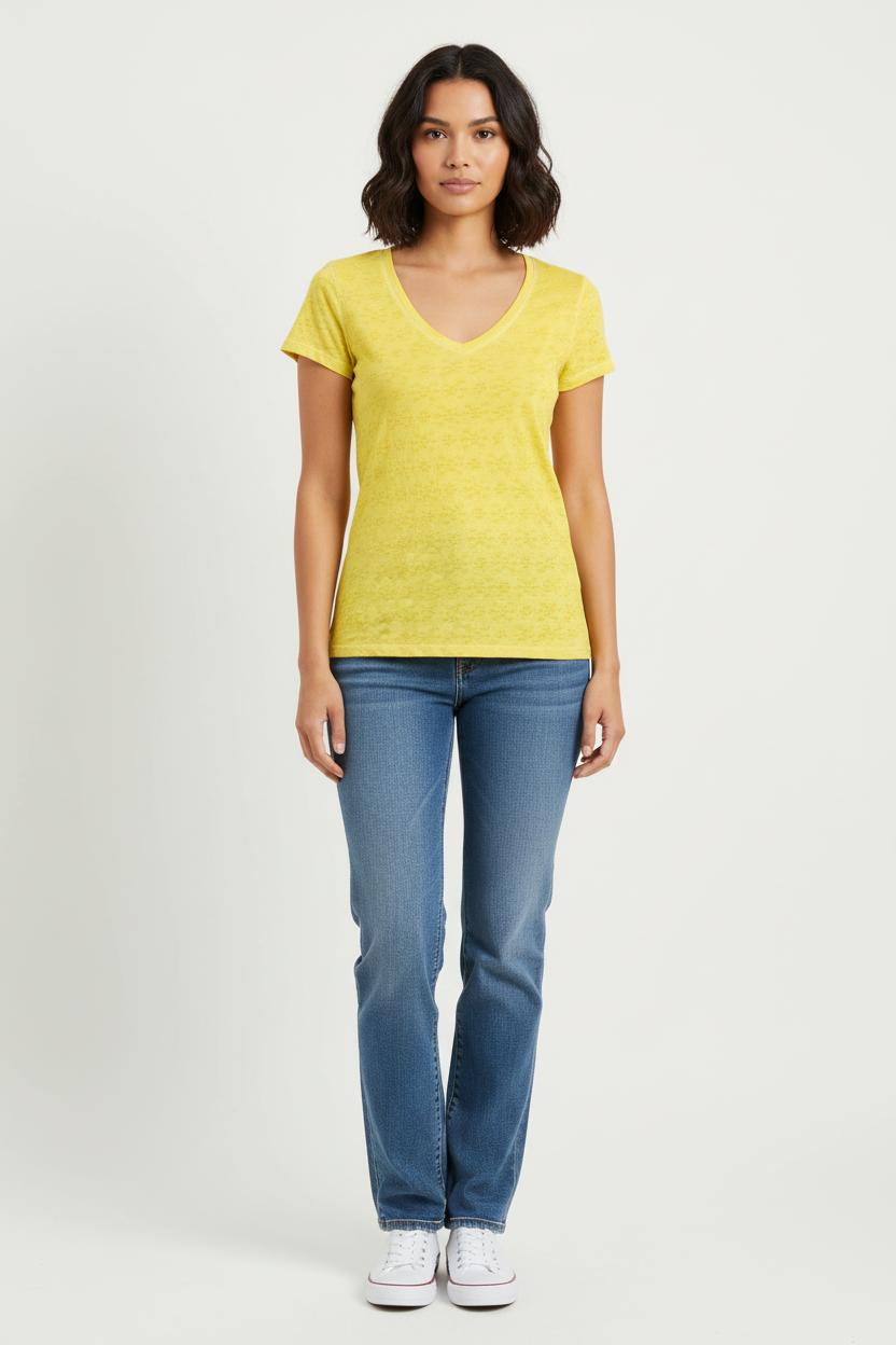 Tee-shirt Jaune - Taille XS/34 de la marque One Step | PARAD70129 - Vendu par Paradigme - Image 1