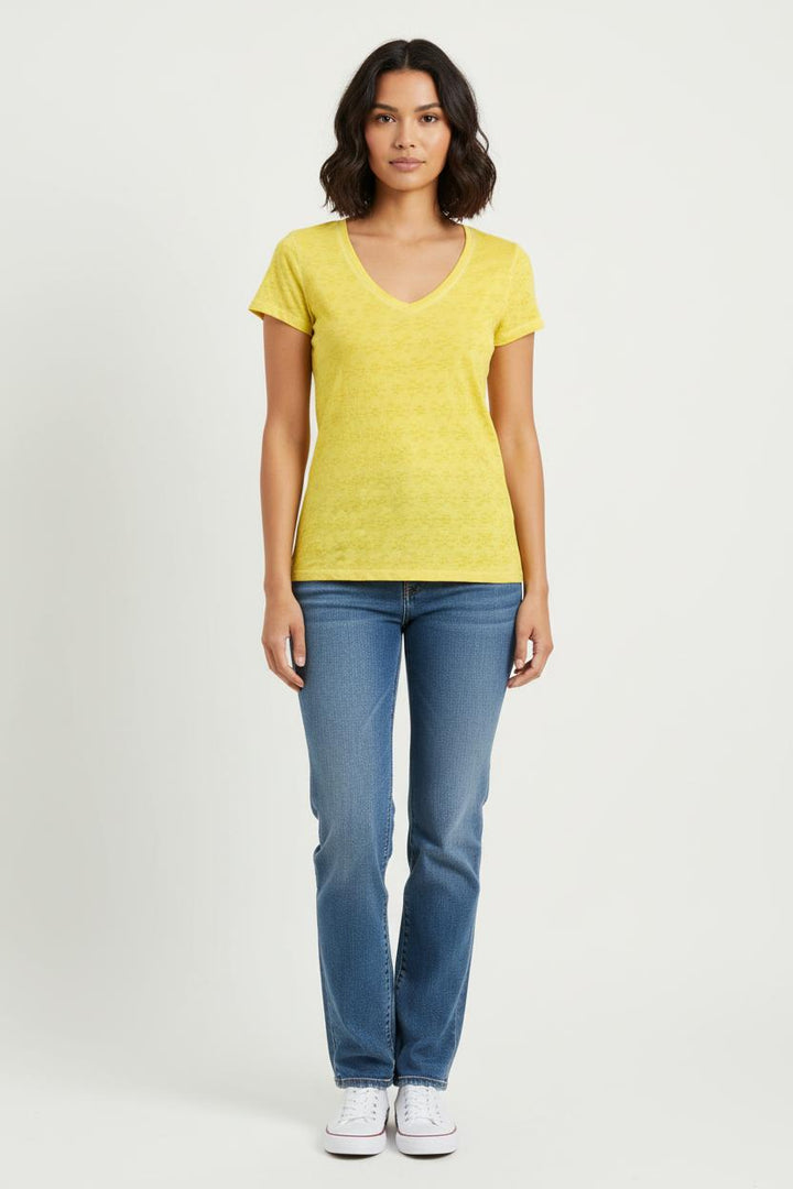 Tee-shirt Jaune - Taille XS/34 de la marque One Step | PARAD70129 - Vendu par Paradigme - Image 1