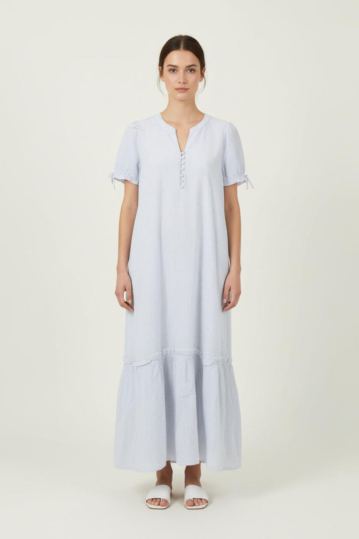 Robe Longue Blanche et Bleue - Taille M/38 de la marque Karl Marc John | PARAD70137 - Vendu par Paradigme - Image 1