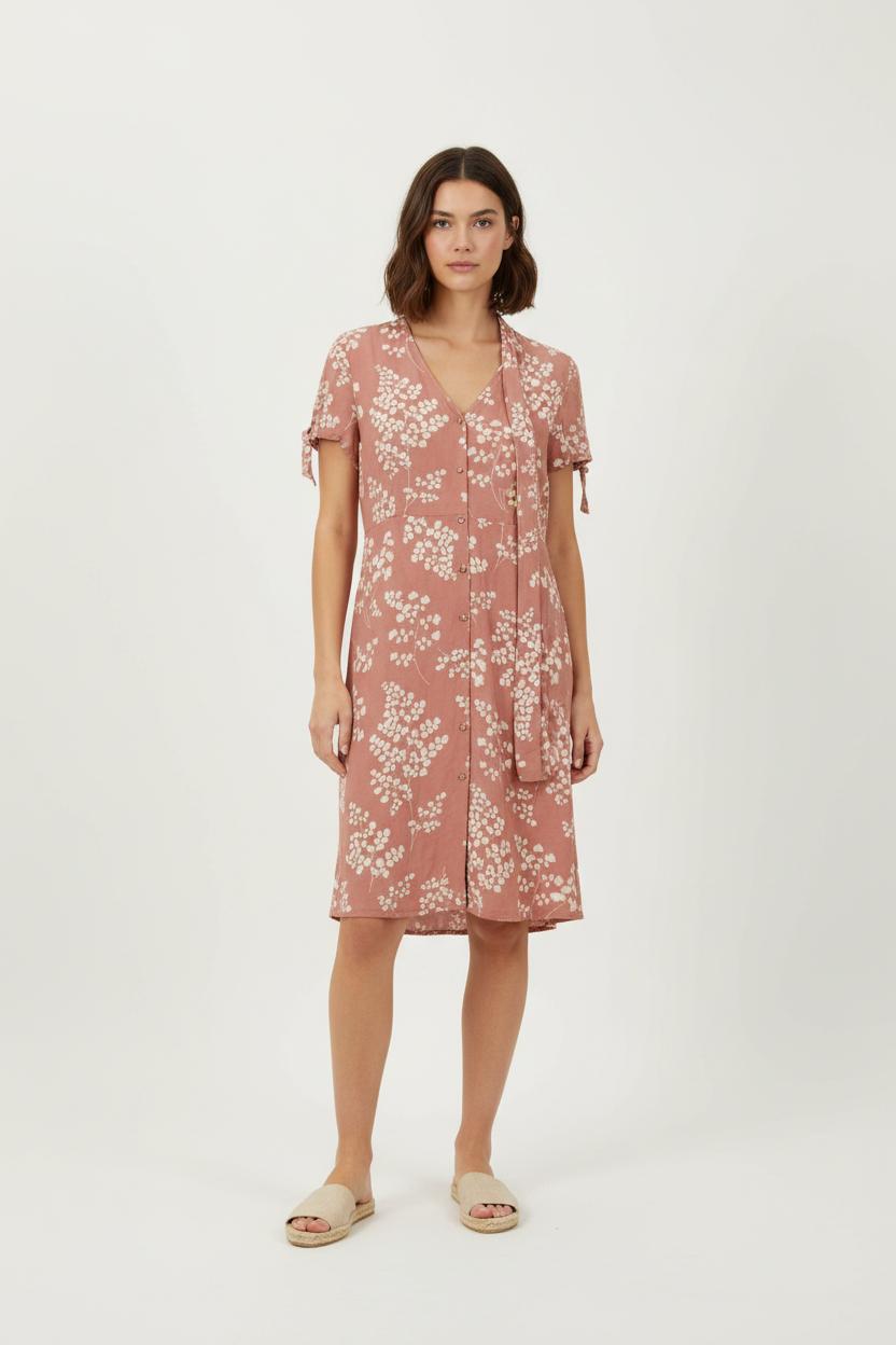 Robe Fleurie Rose et Blanche - Taille M/38 de la marque Petite Mendigote | PARAD70139 - Vendu par Paradigme - Image 1