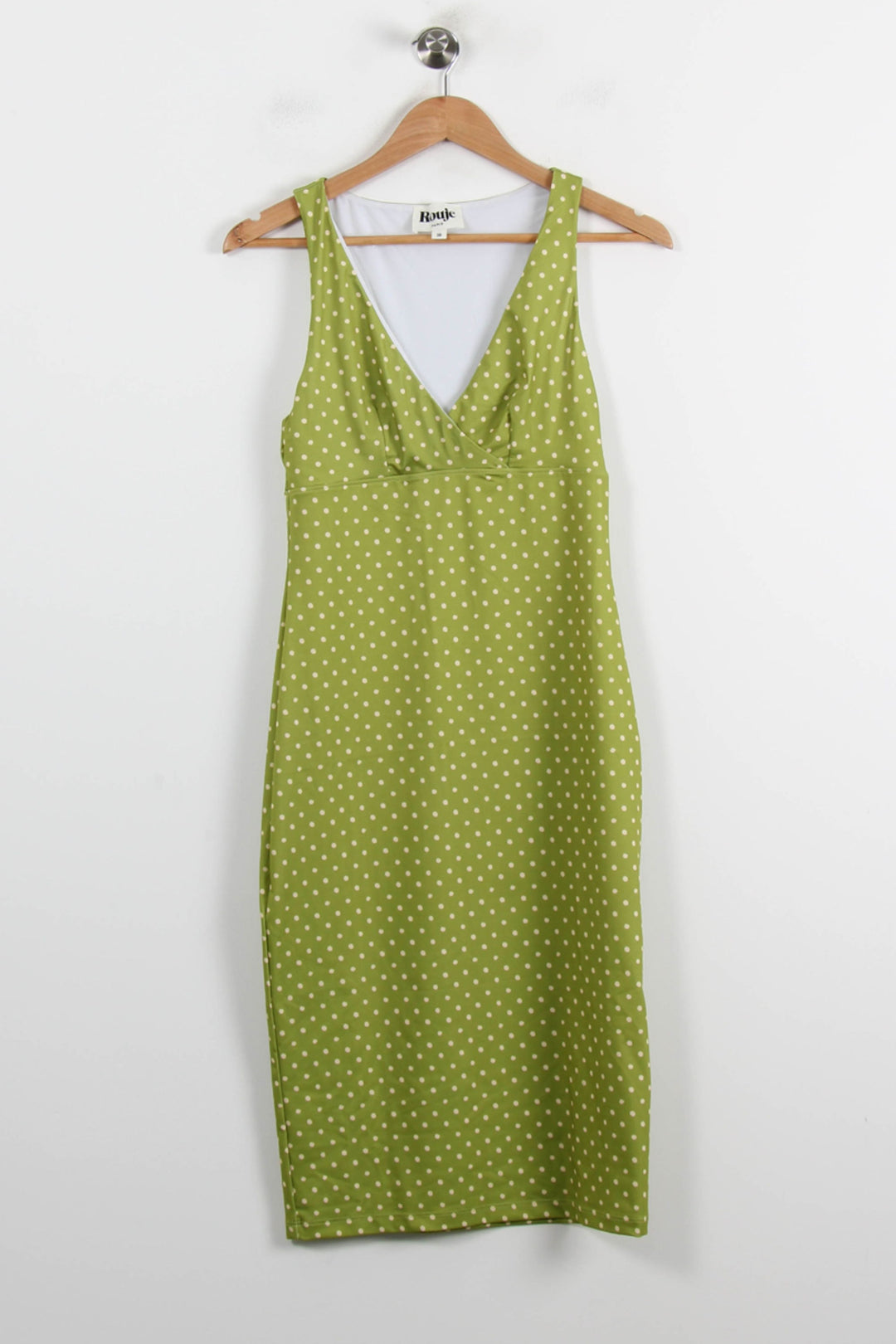 Robe Courte Verte à Pois Blancs - Taille M/38 de la marque Rouje | PARAD70141 - Vendu par Paradigme - Image 2