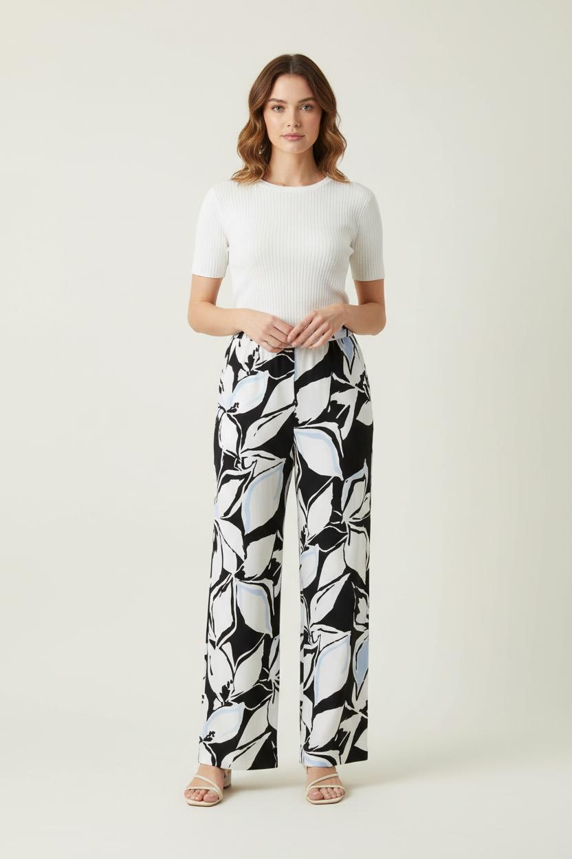 Pantalon Large Noir et Blanc - Taille S/36 de la marque Caroll | PARAD70144 - Vendu par Paradigme - Image 1
