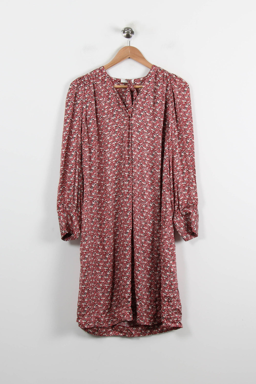 Robe Fleurie Rouge et Blanche - Taille S/36 de la marque Caroll | PARAD70151 - Vendu par Paradigme - Image 2