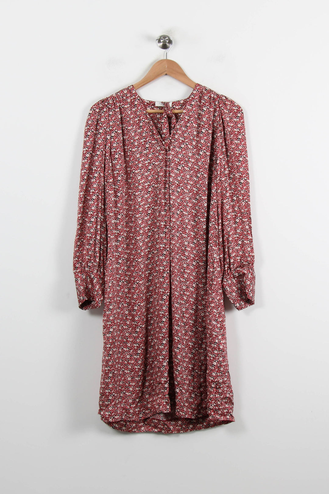 Robe Fleurie Rouge et Blanche - Taille S/36 de la marque Caroll | PARAD70151 - Vendu par Paradigme - Image 2