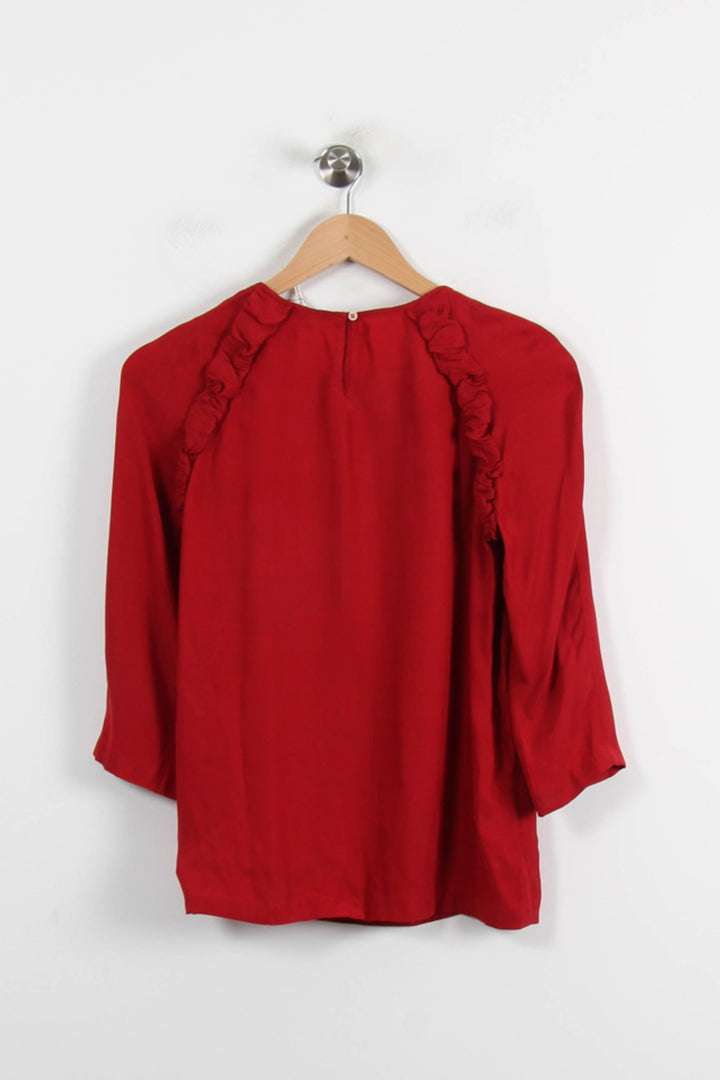 Blouse Rouge - Taille S/36 de la marque Sandro | PARAD70154 - Vendu par Paradigme - Image 4