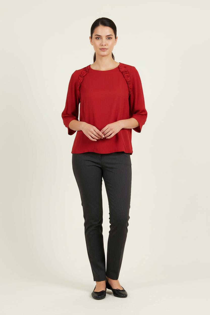 Blouse Rouge - Taille S/36 de la marque Sandro | PARAD70154 - Vendu par Paradigme - Image 1