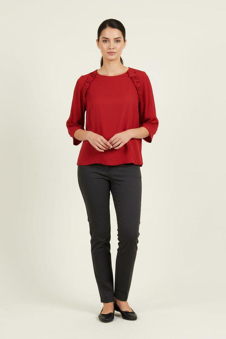 Blouse Rouge - Taille S/36 de la marque Sandro | PARAD70154 - Vendu par Paradigme - Image 1