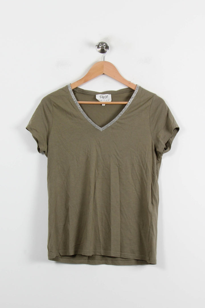 Tee-shirt Vert - Taille M/38 de la marque Sud express | PARAD70158 - Vendu par Paradigme - Image 2