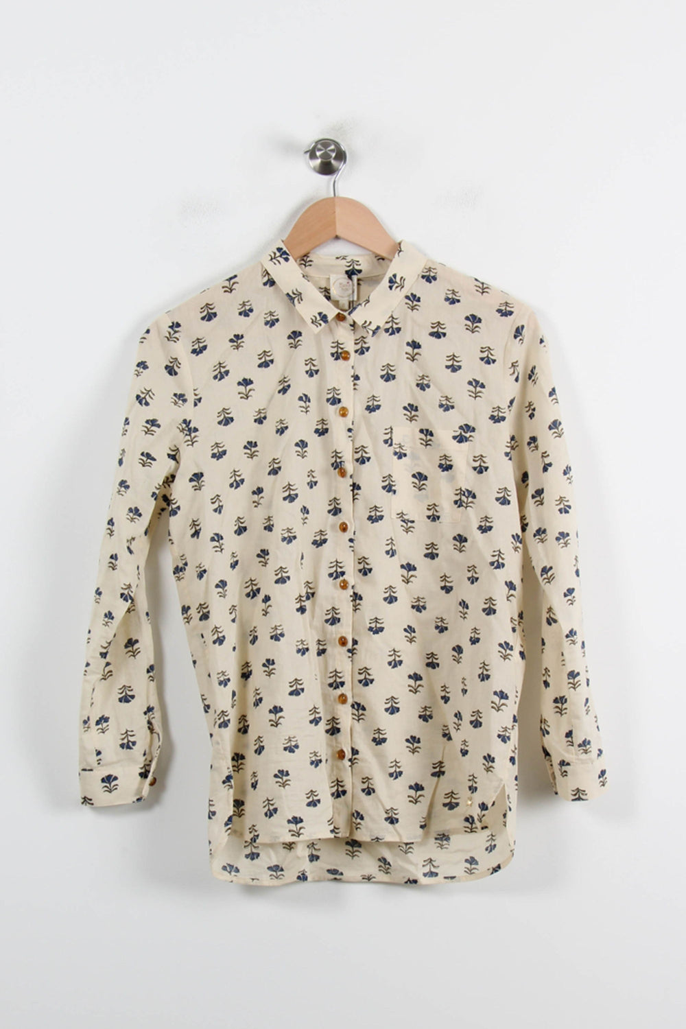 Chemise Imprimée Beige et Bleue - Taille XS/34 de la marque Des petits hauts | PARAD70173 - Vendu par Paradigme - Image 2