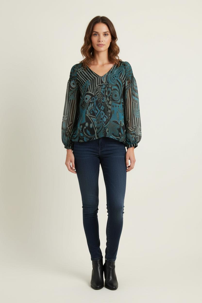 Blouse Noire et Bleue - Taille M/38 de la marque ba&sh | PARAD70184 - Vendu par Paradigme - Image 1
