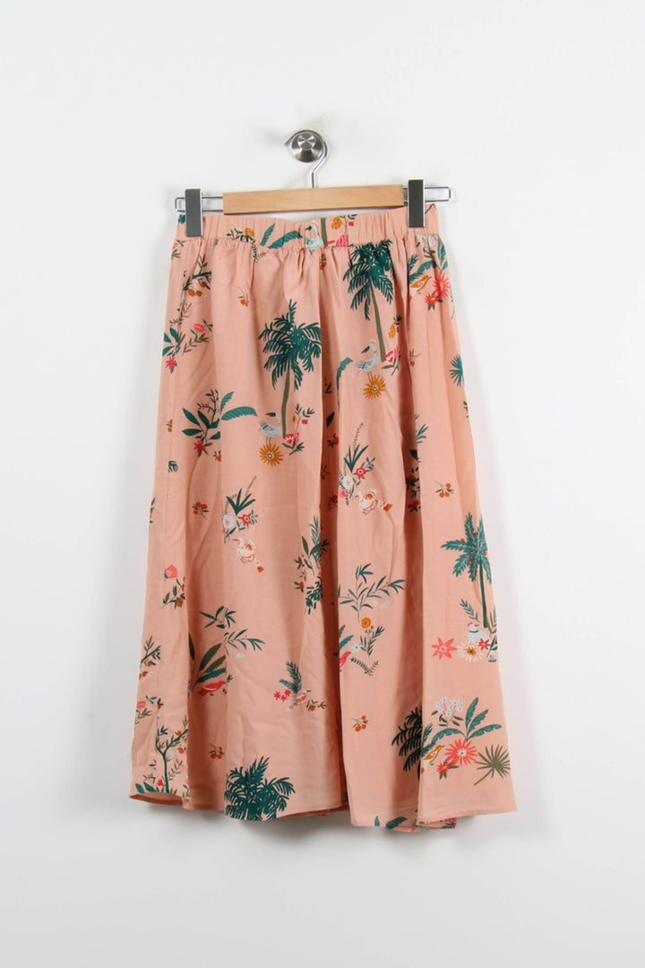 Jupe Longue Beige à Motifs Verts - Taille S/36 de la marque Des petits hauts | PARAD70193 - Vendu par Paradigme - Image 4