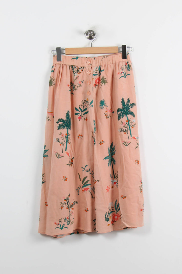 Jupe Longue Beige à Motifs Verts - Taille S/36 de la marque Des petits hauts | PARAD70193 - Vendu par Paradigme - Image 2