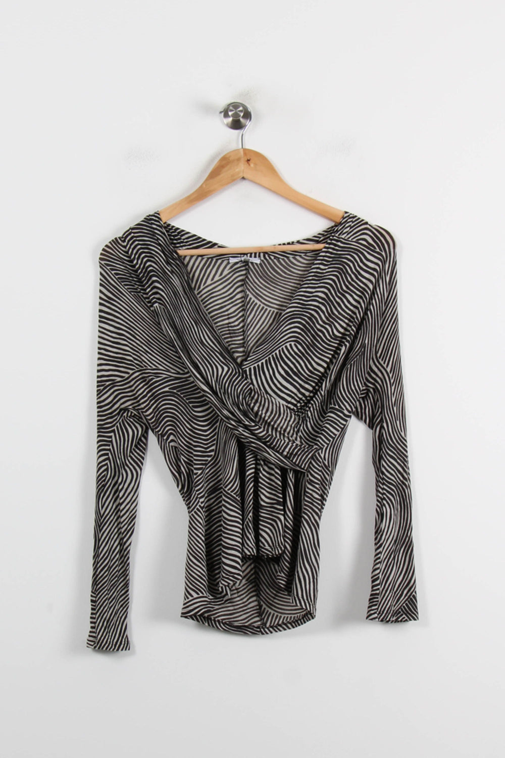 Blouse Noire et Blanche - Taille M/38 de la marque Max Mara | PARAD70202 - Vendu par Paradigme - Image 2