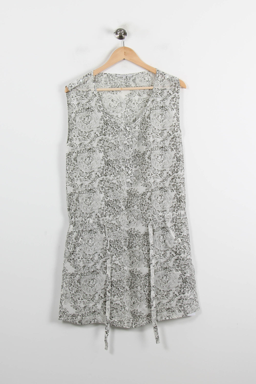 Robe Courte Blanche et Grise - Taille M/38 de la marque Sud express | PARAD70205 - Vendu par Paradigme - Image 2