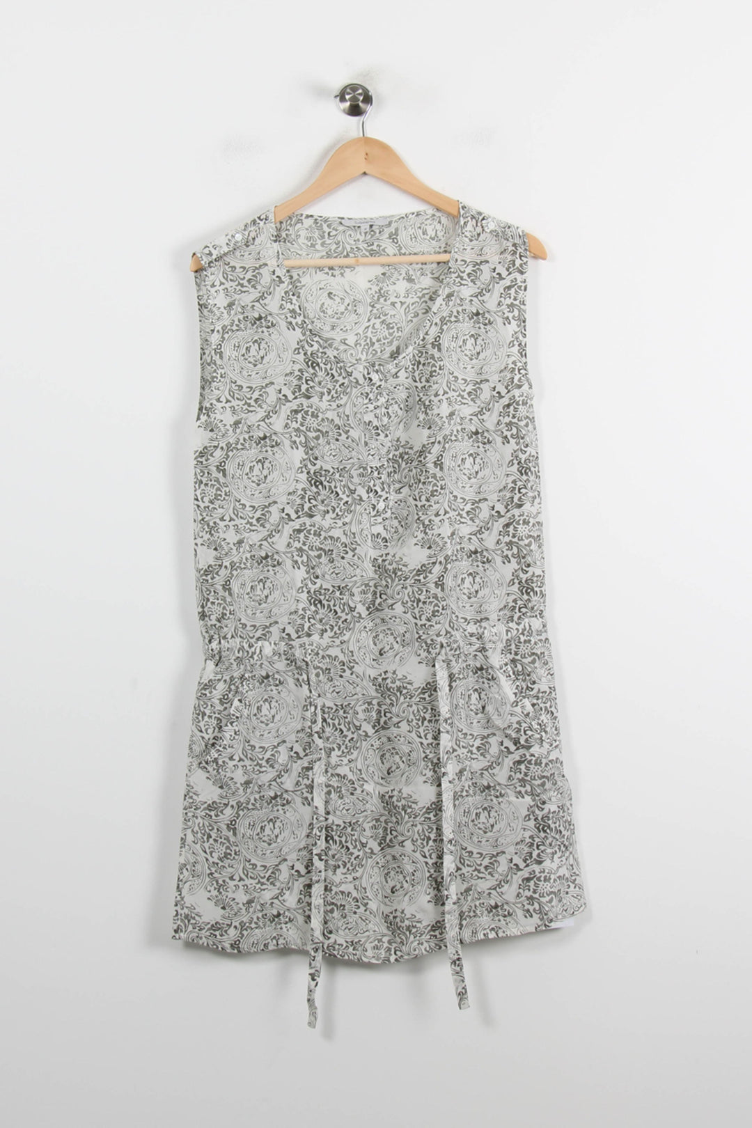 Robe Courte Blanche et Grise - Taille M/38 de la marque Sud express | PARAD70205 - Vendu par Paradigme - Image 2