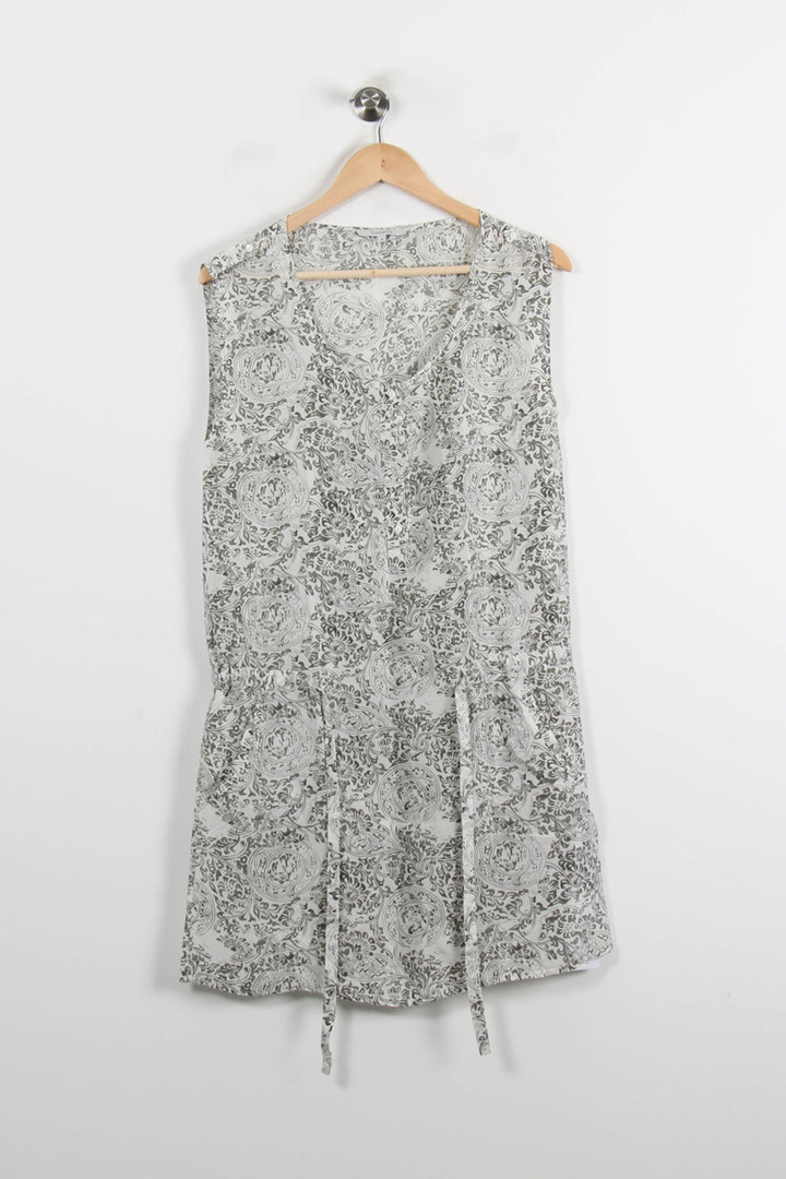 Robe Courte Blanche et Grise - Taille M/38 de la marque Sud express | PARAD70205 - Vendu par Paradigme - Image 2