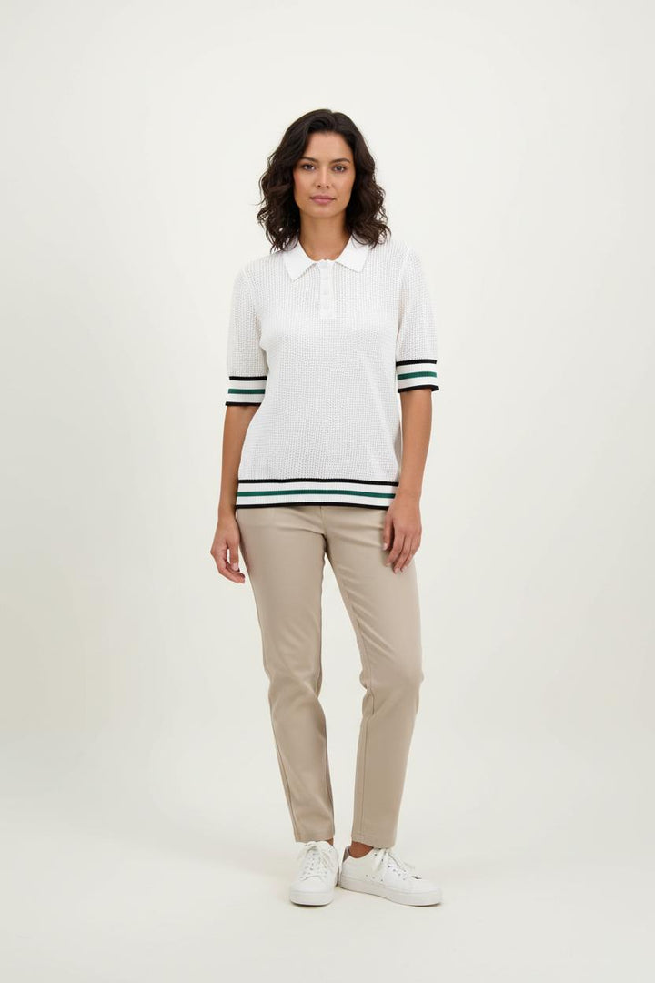 Polo Maille Blanc - Taille M/38 de la marque Caroll | PARAD70208 - Vendu par Paradigme - Image 1