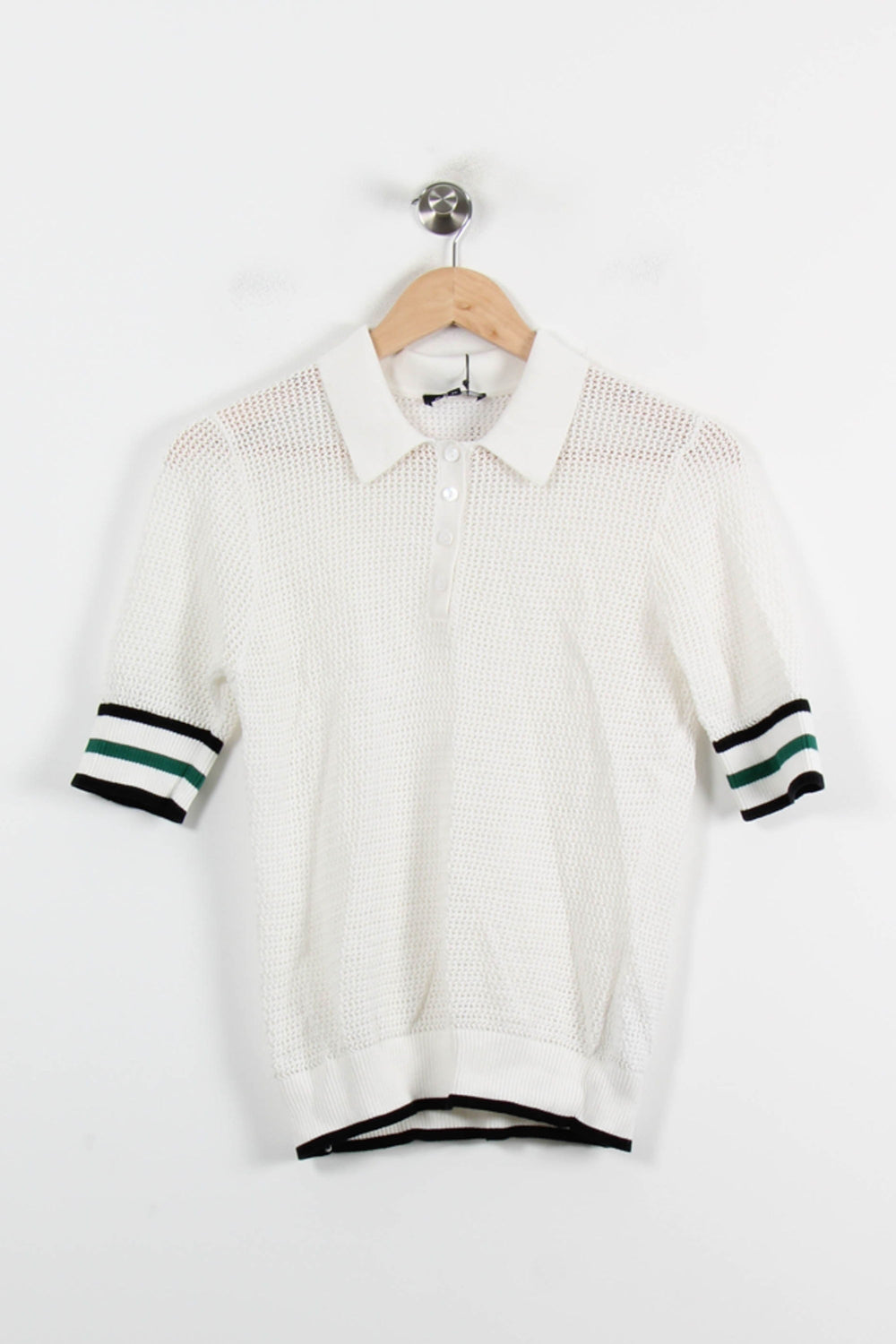 Polo Maille Blanc - Taille M/38 de la marque Caroll | PARAD70208 - Vendu par Paradigme - Image 2