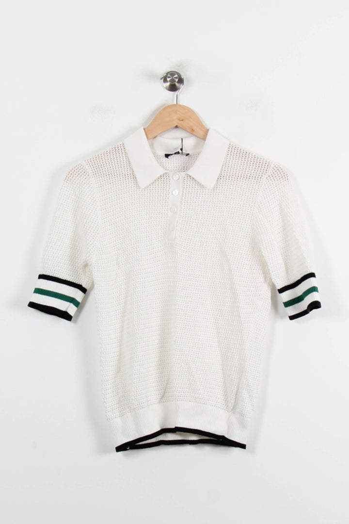 Polo Maille Blanc - Taille M/38 de la marque Caroll | PARAD70208 - Vendu par Paradigme - Image 2