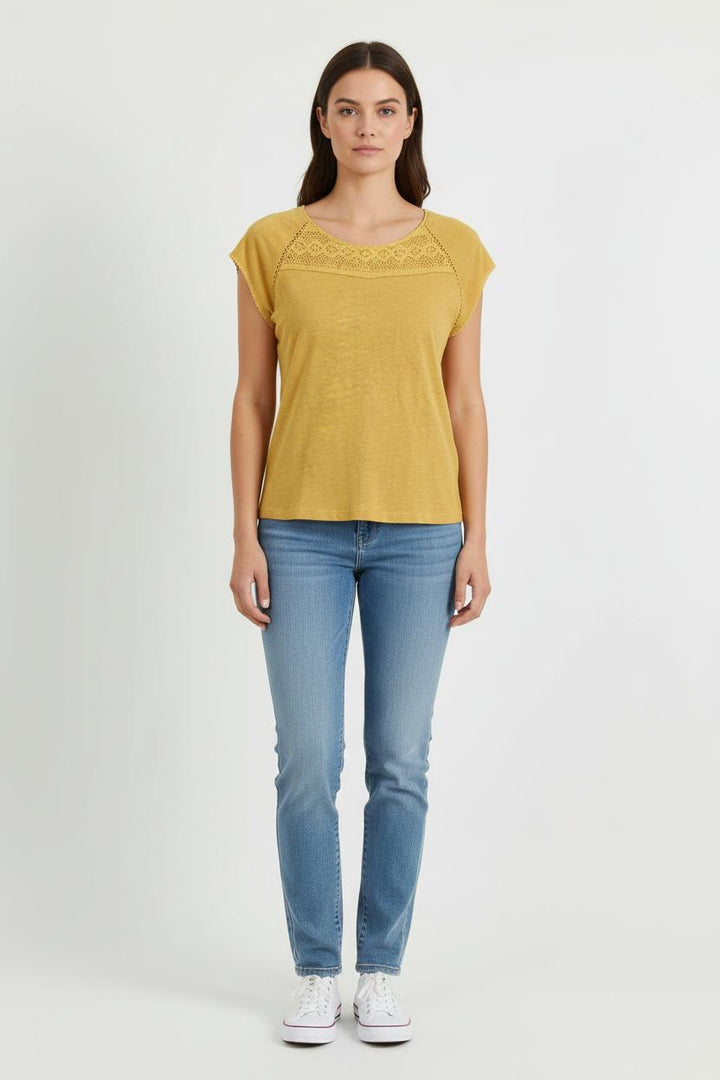 Top Jaune - Taille S/36 de la marque La Fée Maraboutée | PARAD70212 - Vendu par Paradigme - Image 1