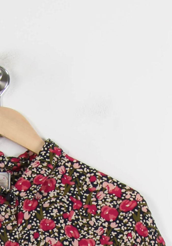 Robe Fleurie Rouge et Noire - Taille S/36 de la marque Des petits hauts | PARAD70215 - Vendu par Paradigme - Image 3