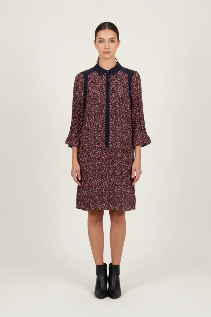 Robe Droite Bordeaux et Bleu - Taille S/36 de la marque Stella Forest | PARAD70217 - Vendu par Paradigme - Image 1