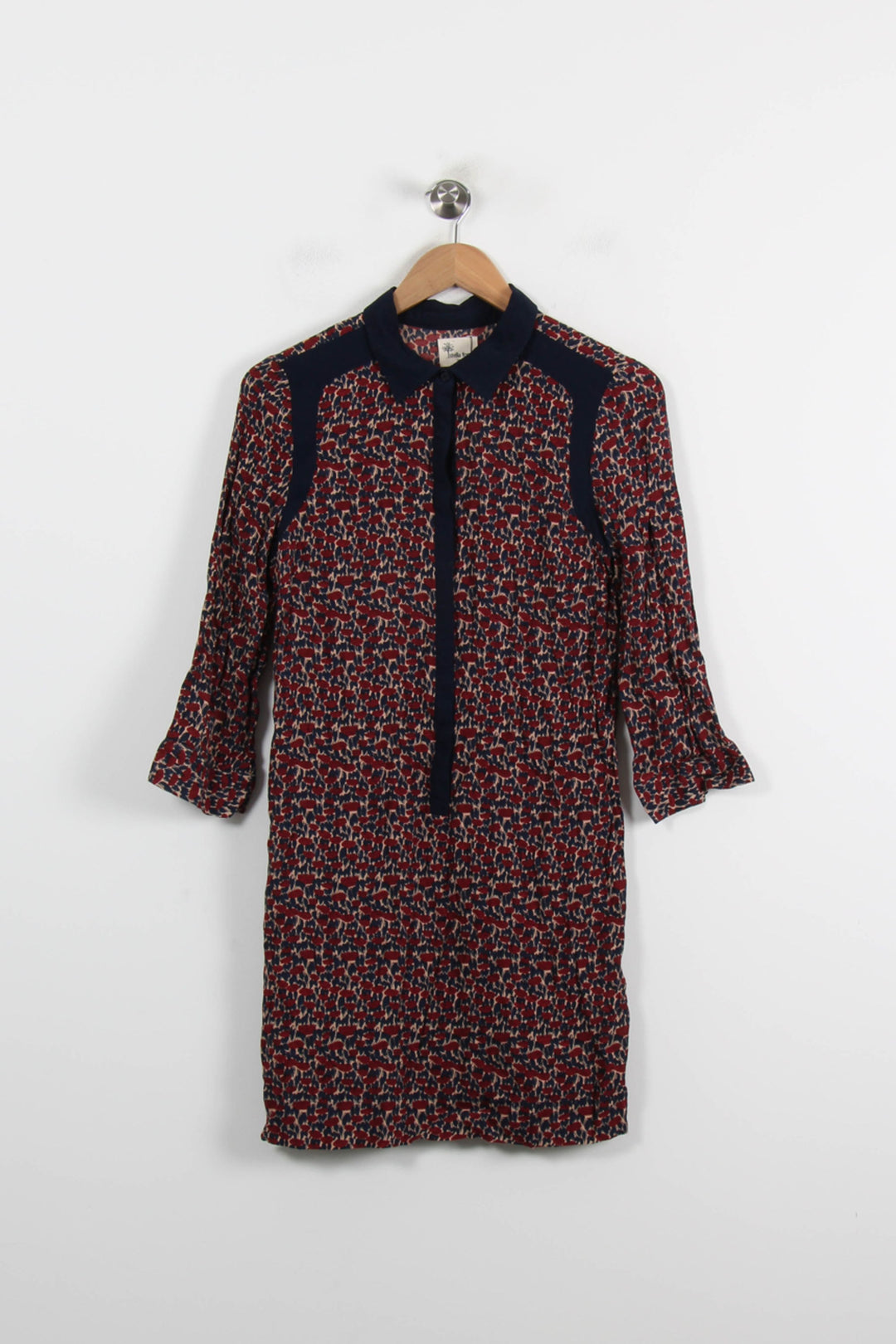 Robe Droite Bordeaux et Bleu - Taille S/36 de la marque Stella Forest | PARAD70217 - Vendu par Paradigme - Image 2