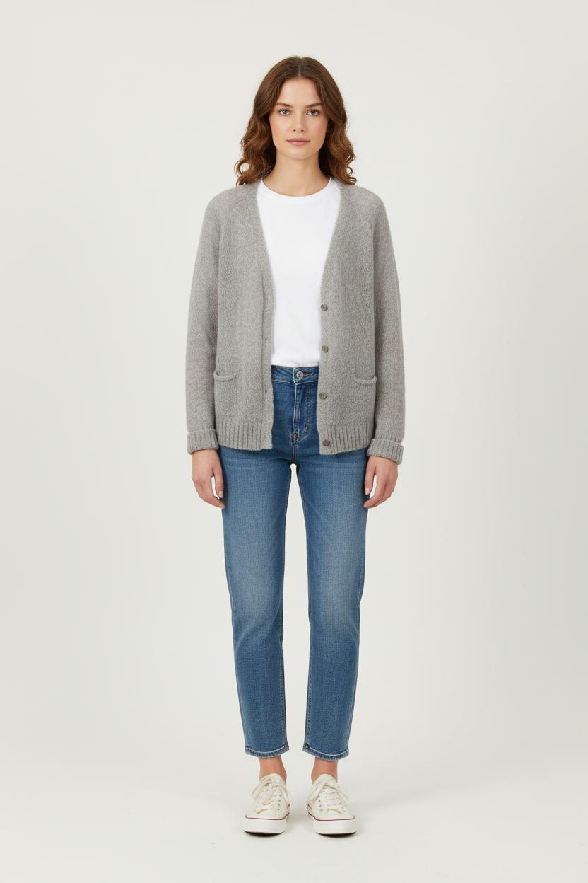 Cardigan Gris - Taille M/38 de la marque American Vintage | PARAD70218 - Vendu par Paradigme - Image 1