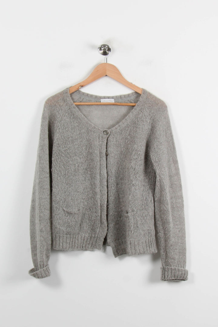Cardigan Gris - Taille M/38 de la marque American Vintage | PARAD70218 - Vendu par Paradigme - Image 2