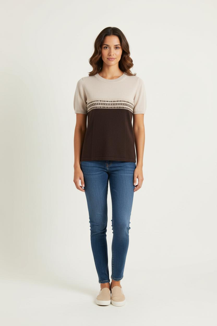 Pull Beige et Marron - Taille M/38 de la marque Weekend Max Mara | PARAD70221 - Vendu par Paradigme - Image 1