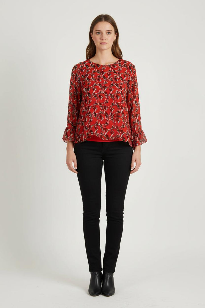 Blouse Rouge - Taille XXXL/46 de la marque La Fée Maraboutée | PARAD70225 - Vendu par Paradigme - Image 1
