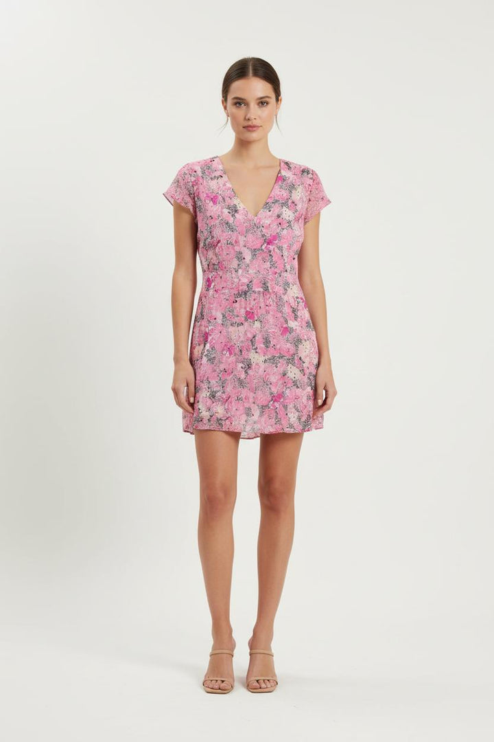 Robe Fluide Rose et Noir - Taille L/40 de la marque The Kooples | PARAD70227 - Vendu par Paradigme - Image 1
