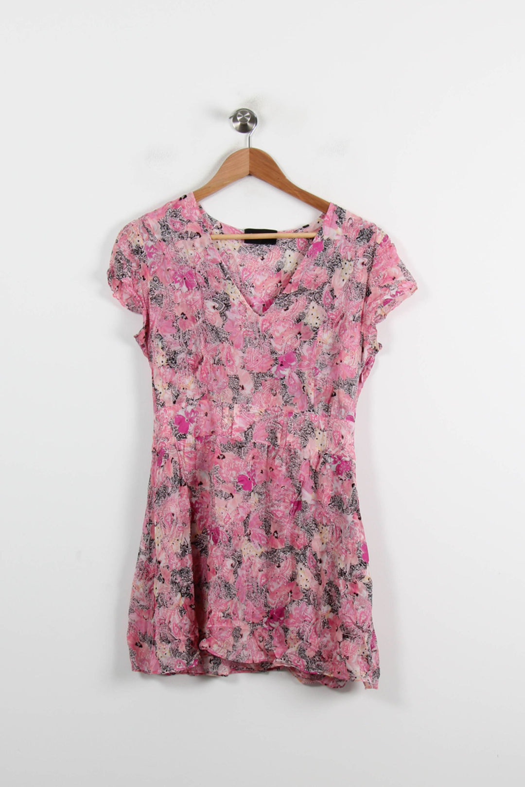 Robe Fluide Rose et Noir - Taille L/40 de la marque The Kooples | PARAD70227 - Vendu par Paradigme - Image 2