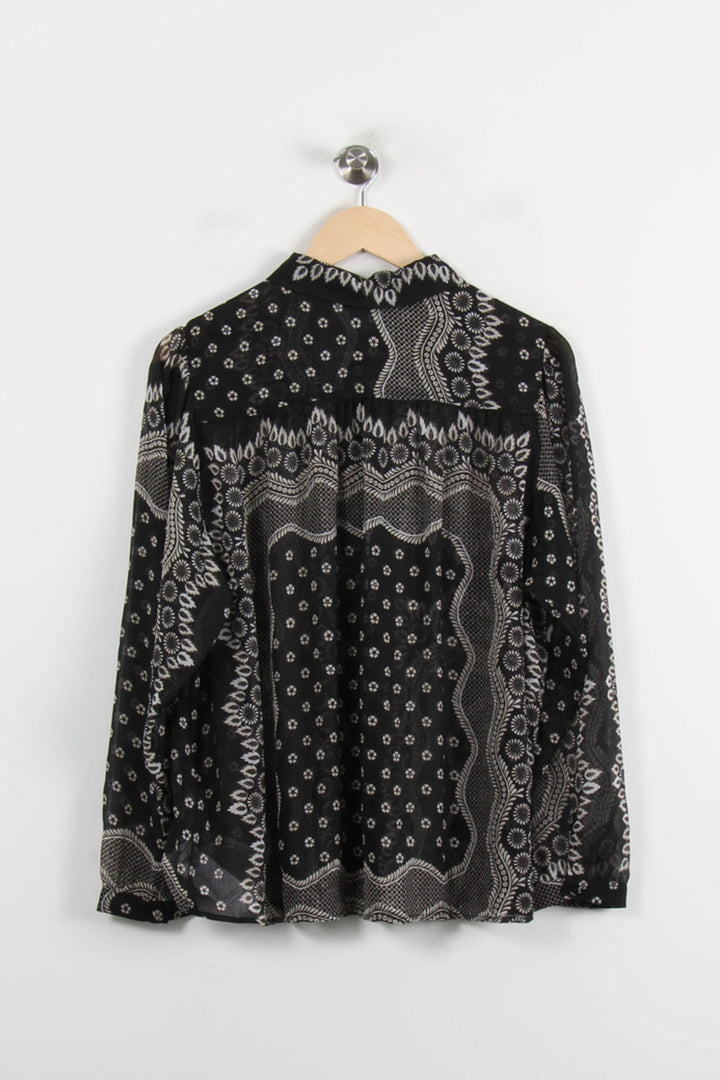 Blouse Noire et Blanche - Taille XXXL/46 de la marque La Fée Maraboutée | PARAD70233 - Vendu par Paradigme - Image 4